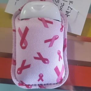 Pink Ribbon 🎀 Sanitizer Holder w/ Sanitizer